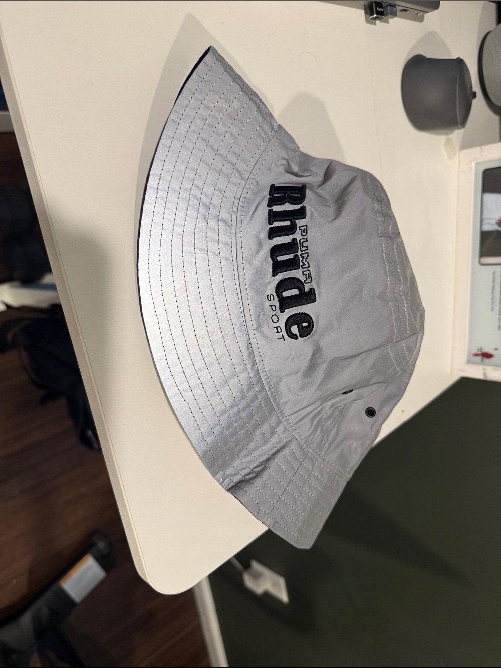 Puma Light Gray Embroidered Rundle Sport Bucket Hat